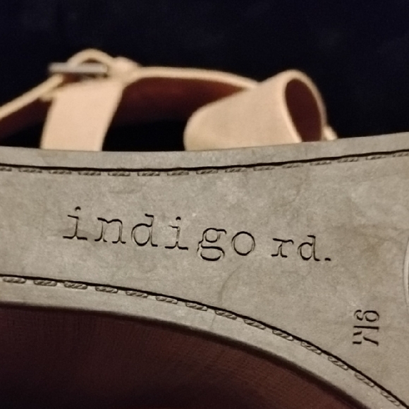 Indigo Beige Strappy Wedge Sandals - Picture 8 of 11